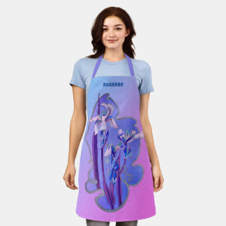 Delantal Arte floral de irlandeses azules personalizado