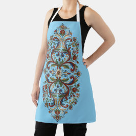 Delantal Arte Floral Elegante Moderno Rosemaling Noruego