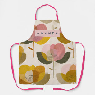 Delantal Arte Floral Personalizado con Estilo de Mitad de S