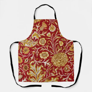 Delantal Arte Floral Rojo Vintage de William Morris Cherwel