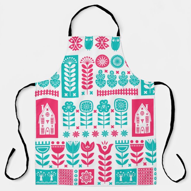 Delantal Arte folclórico escandinavo: Viejo sin soldadura (Anverso)