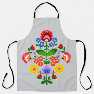Delantal Arte folclórico polaco - patrón de bordado floral