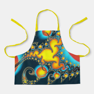 Delantal Arte fractal con ráfagas de fuego