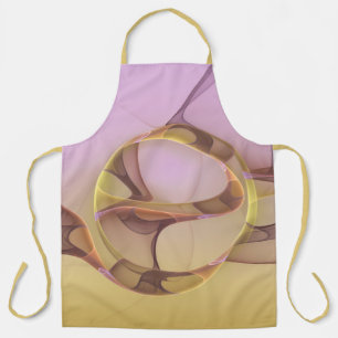 Delantal Arte fractal dorado rosa moderno abstracto