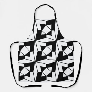 Delantal Arte geométrico en blanco y negro