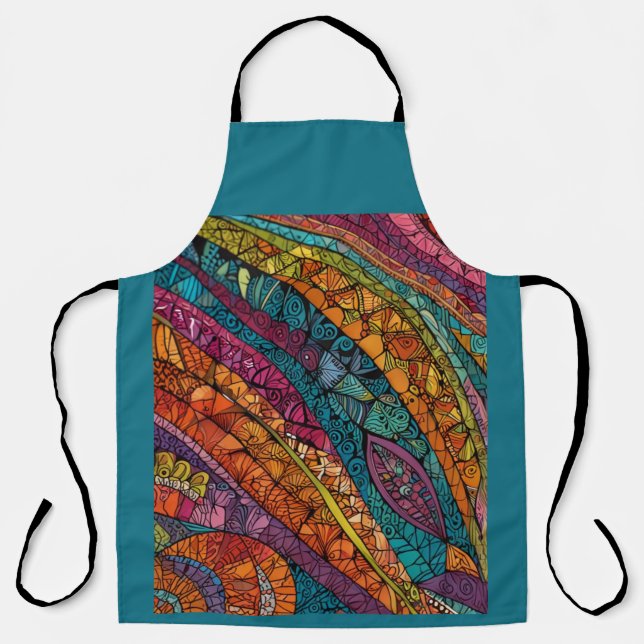 Delantal Arte geométrico intenso en colores negrita (Anverso)