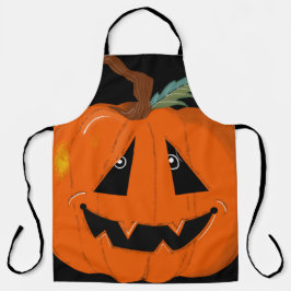 Delantal Arte Ilustrativo de Jack O Lantern Feliz Halloween