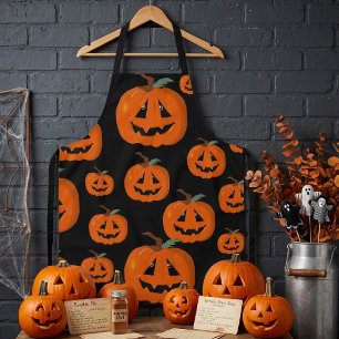 Delantal Arte Ilustrativo de Jack O Lantern Feliz Halloween