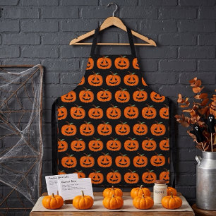 Delantal Arte Ilustrativo de Jack O Lantern Feliz Halloween