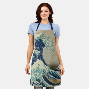 Delantal Arte japonés vintage, la gran ola de Hokusai