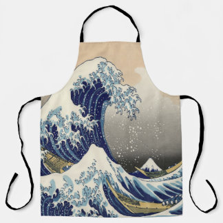 Delantal arte japonés vintage paisaje oceánico gran ola