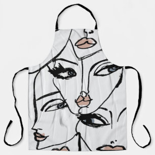 Delantal Arte minimalista de línea de mujeres