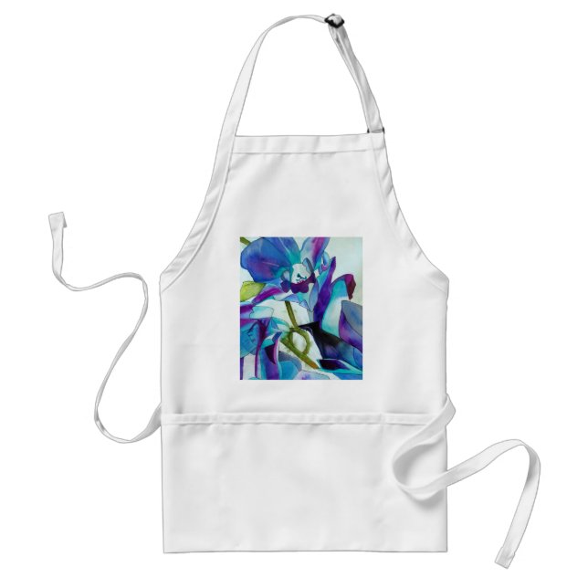Delantal Arte morado de las flores orquídeas de Singapur (Frente)