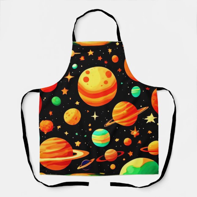 Delantal Arte Personalizado cósmico con tonos cálidos (Anverso)