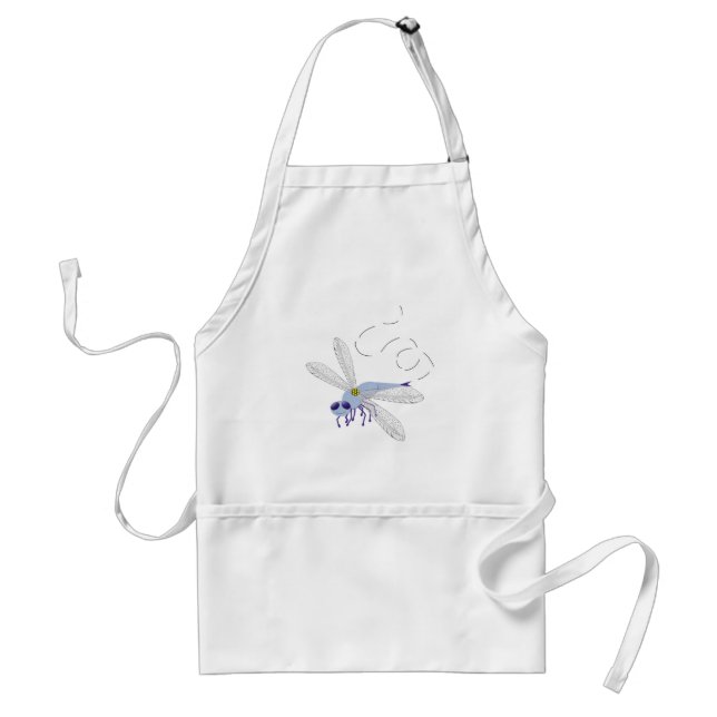 Delantal Arte Personalizado Whimsical Dragonfly Blue (Frente)