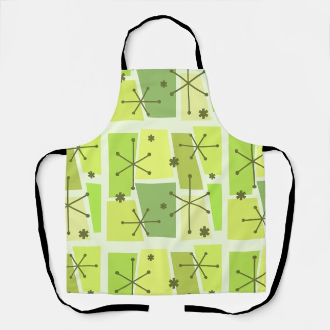 Delantal Arte Pop del Atomic Age Chartreuse (Anverso)