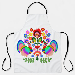 Delantal Arte popular polaco - patrón de bordado floral