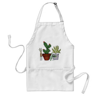 Delantal Arte Potted casero del Doodle de las plantas