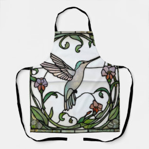 Delantal Arte vidriera elegante art nouveau colibrí