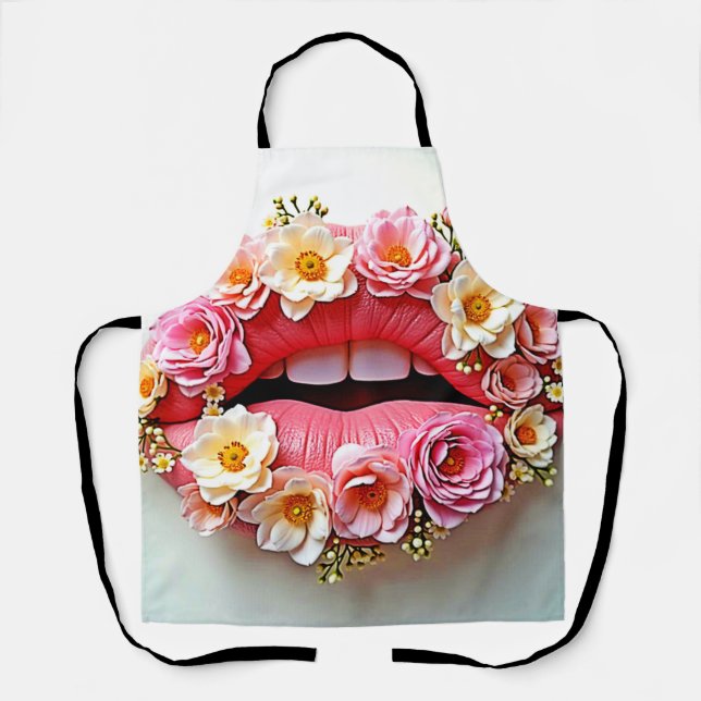 Delantal Artesanía de Labios Florales (Anverso)