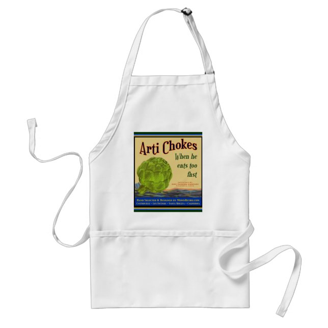 Delantal Artichoke Vintage Label Art BBQ Apron (Frente)