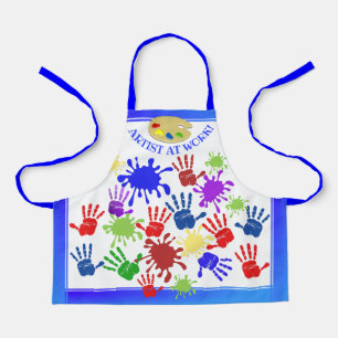 Delantal Artista con impresiones de mano complicadas en niñ