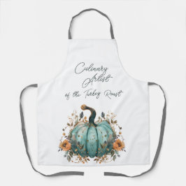 Delantal Artista culinario de la calabaza azul asada de Tur