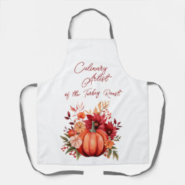 Delantal Artista culinario de la calabaza roja asada de Tur