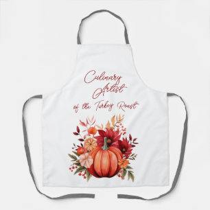 Delantal Artista culinario de la calabaza roja asada de Tur