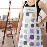 Delantal Artista de acuarela personalizada Apron<br><div class="desc">Este delantal está decorado con un patrón de muestras de acuarelas en tonos suaves y mullidos. Perfecto para un artista o alguien que disfruta pintando. Personalice esta plataforma con su nombre o monograma. Porque creamos nuestra obra de arte no encontrarás este diseño exacto de otros diseñadores. Acuarela original © Michele...</div>