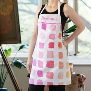 Delantal Artista de acuarela personalizada Apron rosado