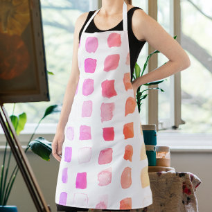 Delantal Artista de acuarela rosa