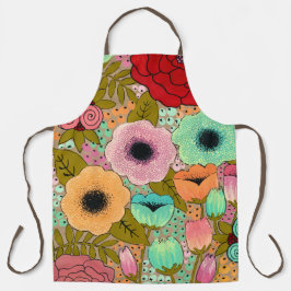 Delantal Artista de flores de pintura de arte floral Pip Ge