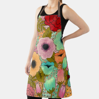 Delantal Artista de flores de pintura de arte floral Pip Ge