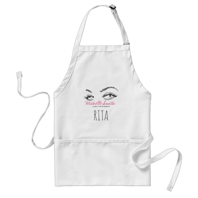 Delantal Artista de maquillaje azota los dientes Nombre bla (Frente)