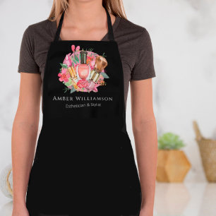 Delantal Artista de Maquillaje de Belleza Floral Rosa Moder