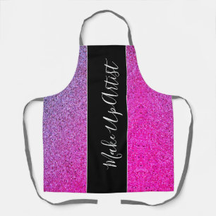 Delantal Artista de maquillaje de Purpurina morado rosado