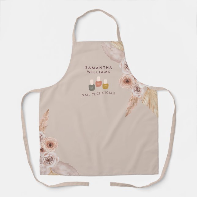 Delantal Artista de uñas elegante artesanal Apron (Anverso)