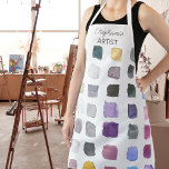 Delantal Artista personalizado Apron<br><div class="desc">Este delantal está decorado con un patrón de muestras de color en tonos suaves y mullidos. Perfecto para un artista o alguien que disfruta pintando. Personalice esta plataforma con su nombre o monograma. Porque creamos nuestra obra de arte no encontrarás este diseño exacto de otros diseñadores. Acuarela original © Michele...</div>