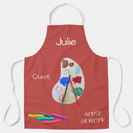 Delantal Artista trabajando con pallet y pinturas