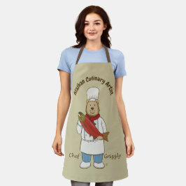 Delantal Artistas culinarios de Alaska: Apron, chef de oso 
