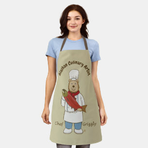 Delantal Artistas culinarios de Alaska: Apron, chef de oso 