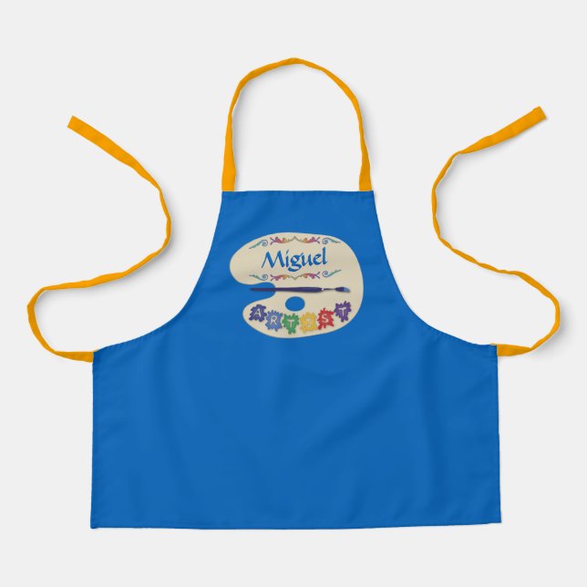 Delantal Artistas Paleta Niños Cute Pintar Apron Smock (Anverso)
