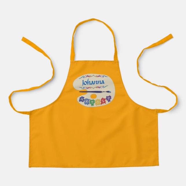 Delantal Artistas Paleta Niños Pintando Apron Smock (Anverso)