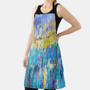 Delantal Artsy abstracto moderno Cute Blue