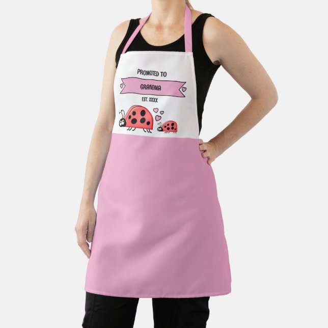 Delantal Ascendido a abuelas mariquitas rosa (in situ)