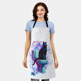 Delantal Aseo para gatos negro cósmico - Arte surrealista d