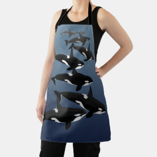 Delantal Asesino de ballenas de Orca Apron Whale Art Aprons