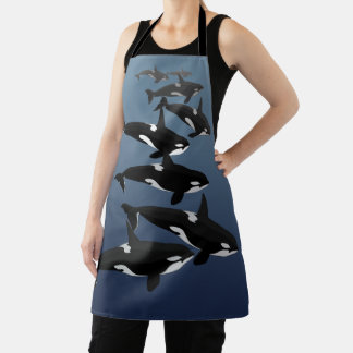 Delantal Asesino de ballenas de Orca Apron Whale Art Aprons