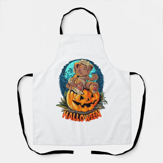 Delantal Asesino de oso de Halloween (Anverso)